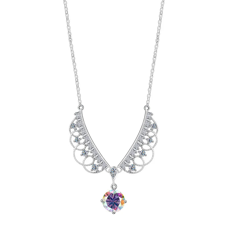 TY 925 Sterling Silver Moissanite Lace Necklace Women D-Color Moissanite Brand Necklace 1Carat Lab Moissanite Luxury Jewelry