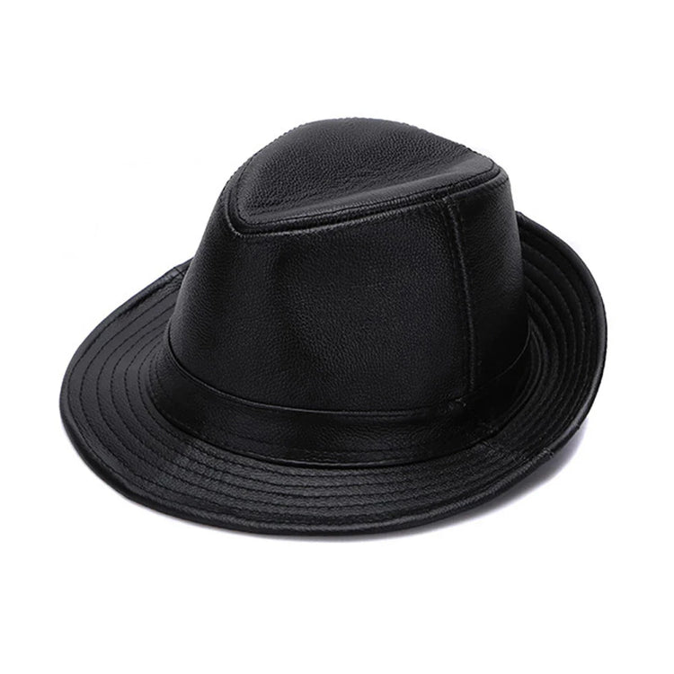 2026  Autumn Men Real Genuine Cowhide Leather Top Hats Men Fashion Caps Winter Warm New Cowboy  100% Real Cowhide Leather Hats