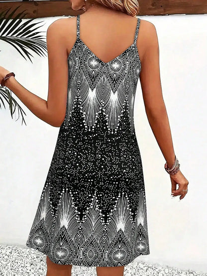 Women's Strappy Summer Dress,Simple Sleeveless Floral Sundress, Beach V-Neck Dress for summer clothes,Casual summer outfits