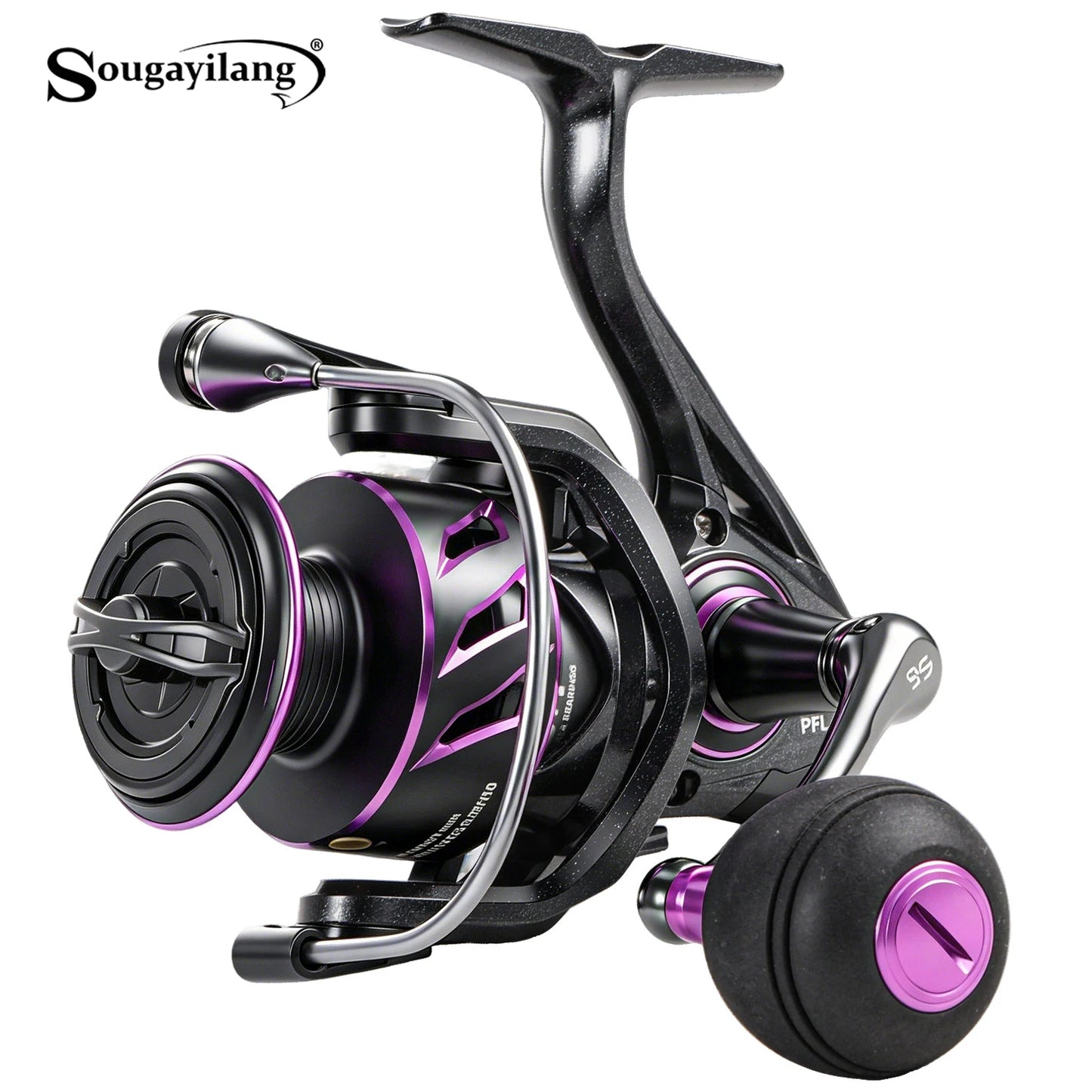 Sougayilang Spinning Reel 1000~4000 Serie 5.2:1Gear Ratio 12kg Max Drag CNC Aluminum Spool Fishing Reel for Freshwater Saltwater