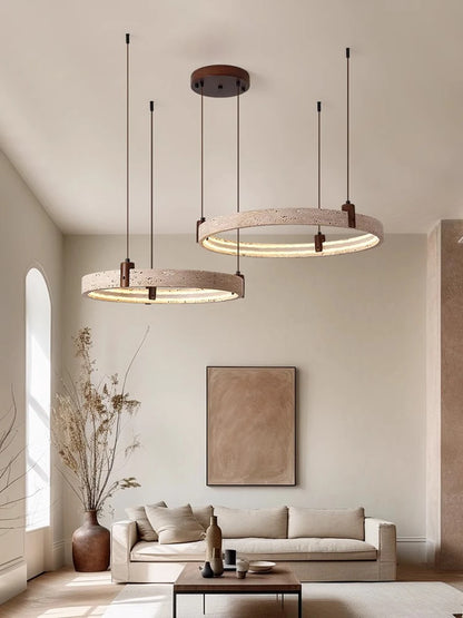Artistic High-End Natural White Stone Dimming Function Wood Decoration Dining Room Living Room Exhibition Hall LED Modern
