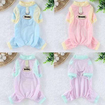 Mesh Dog Clothes Summer Quick Drying Jumpsuit Pajamas For Small Dogs Dachshund York Maltese Puppy Tracksuit Overalls Onesie XXL