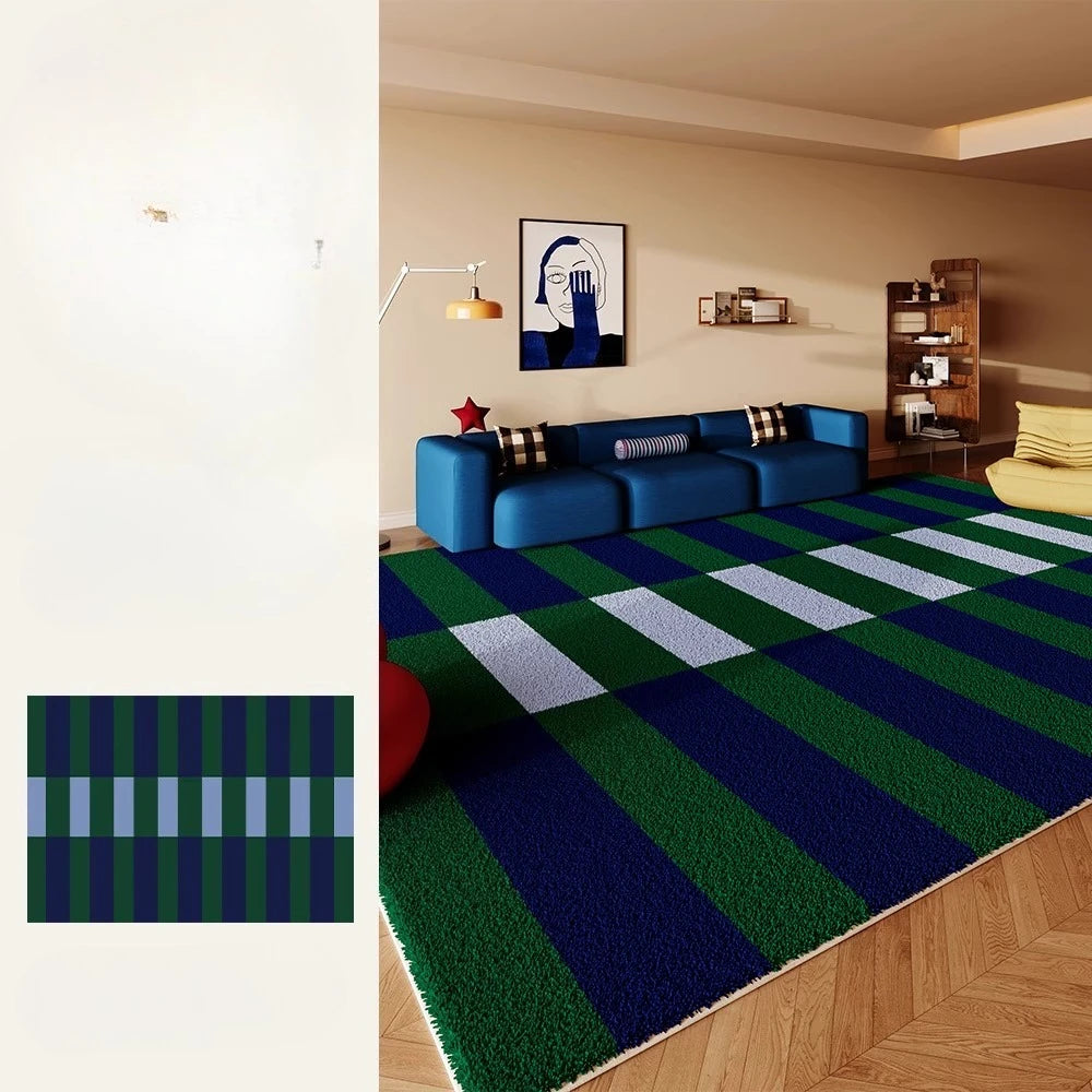 Retro Style Rugs for Bedroom Large Area Living Room Decoration Anti-slip Carpet Thick Plush Floor Mat Fluffy Soft Cloakroom Rug