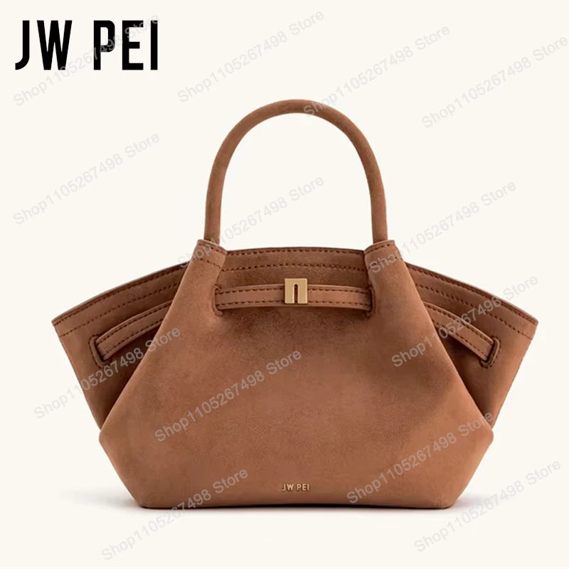 JW PEI Hana Quiet Luxury Trapeze Tote Bag Pebbled Vegan Leather Top-Handle Handbag Premium Women Shoulder Bag Fashion Messenger Purse 2026