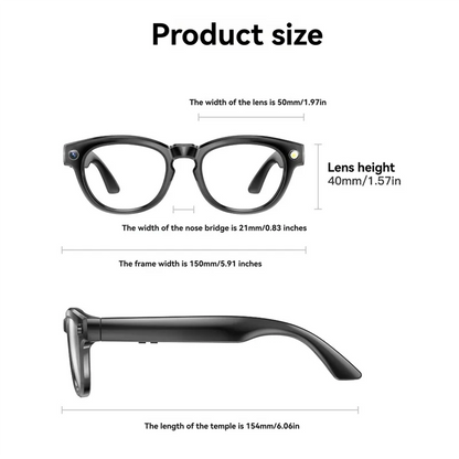 A99E-GS80 AI Smart Bluetooth Glasses–Photo Capture, Call Music Functions, Automatic Speech Recognition For License Plates
