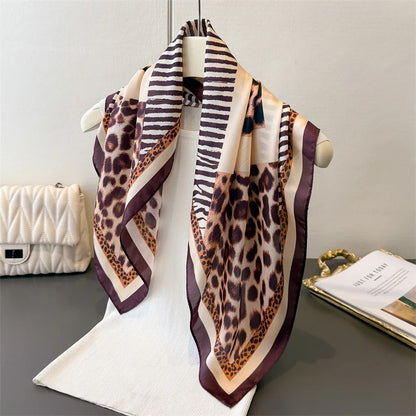 2025 New Paisley Print Silk Scarf for Women Square Hijab Soft Neck Tie Female Fashion Decoration Silk Headscarf 70*70cm Kerchief