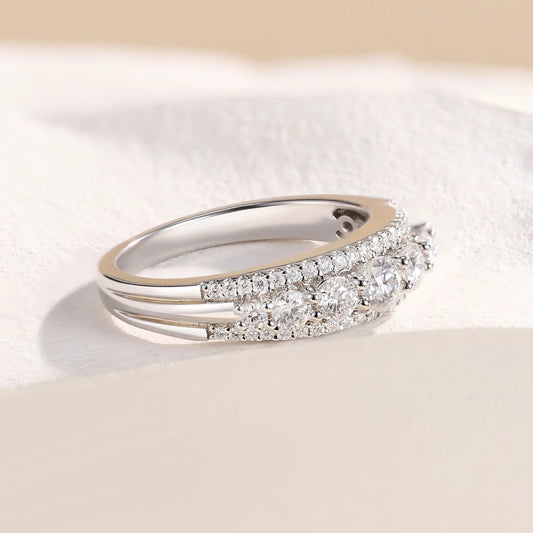 Newshe Luxury Moissanite Wedding Rings for Women Original 925 Sterling Silver Eternity Band Engagement Ring Fine Jewelry