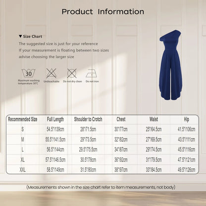 Women Elegant Chiffon Party Jumpsuit Off Shoulder Split Wide Leg Rompers with Pockets for Wedding Formal Party Evening Vacation