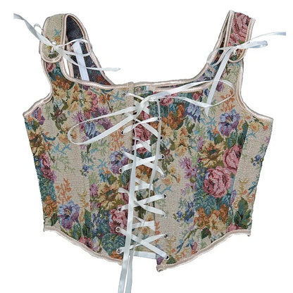 Lolita Tanks Corset Sexy Slimming Bandage Shapewear Women Evening Party Elegant Retro Bustier Top Streetwear Woman Clothes