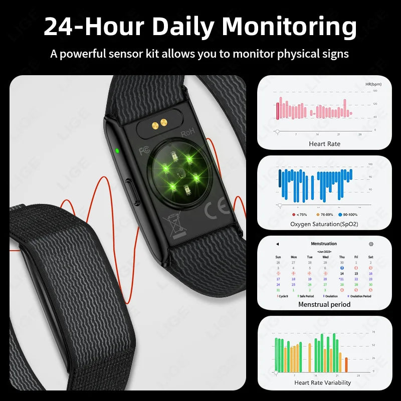 2026 No Screen Smart Watch for Men Women Fitness Tracker Heart Rate Blood Pressure Monitor HRV Sleep Sport Health Smart Bracelet