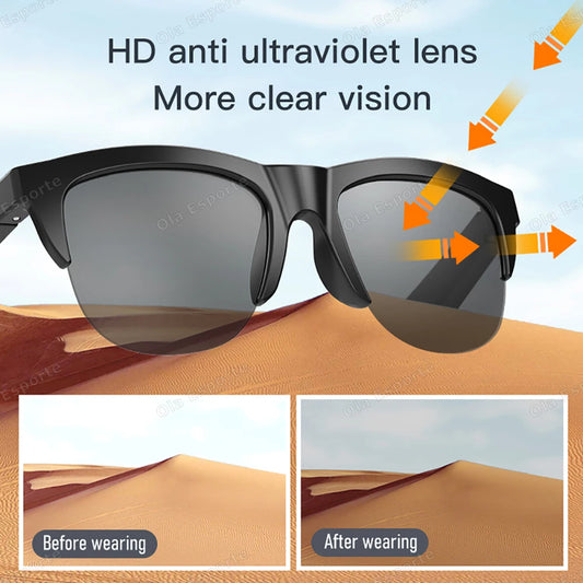 2026 Smart Glasses New AI Translation UV400 Polarized Lenses Wireless Bluetooth Call HD Voice navigation Driving SmartSunglasses