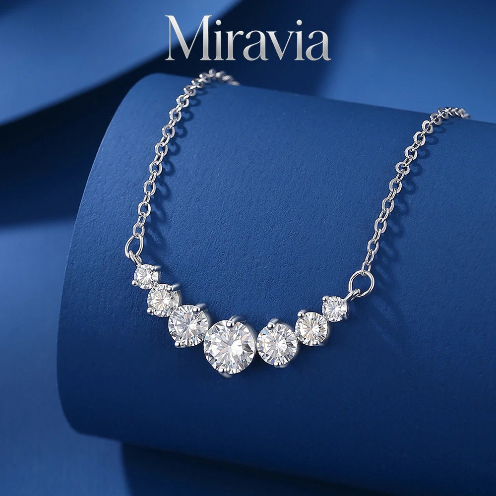 VVS1 D Color Moissanite Necklace for Woman Wedding Fine Jewely with Certificates 925 Sterling Sliver Plated 18k White Gold