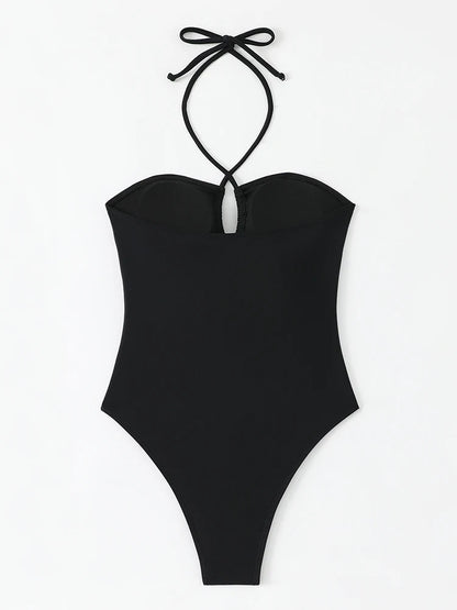 Sexy Halter Bathing Suit Woman Bandeau Swimwear One Piece Women's Swimsuit 2026 Female Bathwear Swimming for Beach Wear Monokini