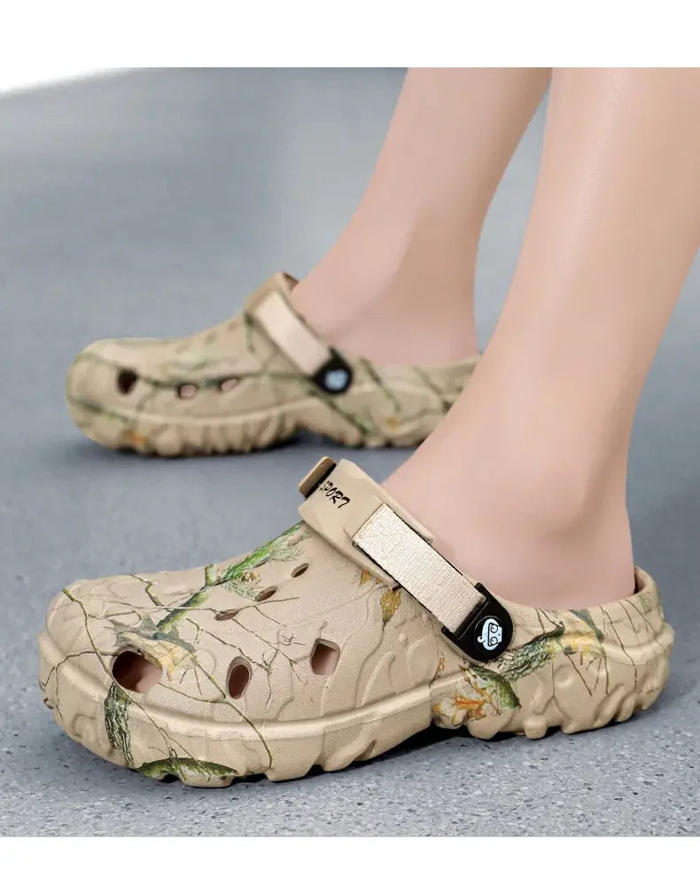 Summer Men Slippers Camouflage Platform Outdoor Clogs Shoe Women Beach Sandals Male Soft EVA Indoor Home Slides Big Size 46 47