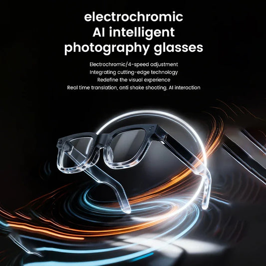 Smart Adjustable Color AI Glasses 800W Video Shooting 32G Memory Bluetooth Call Music Function for Video Shooting And Photograph