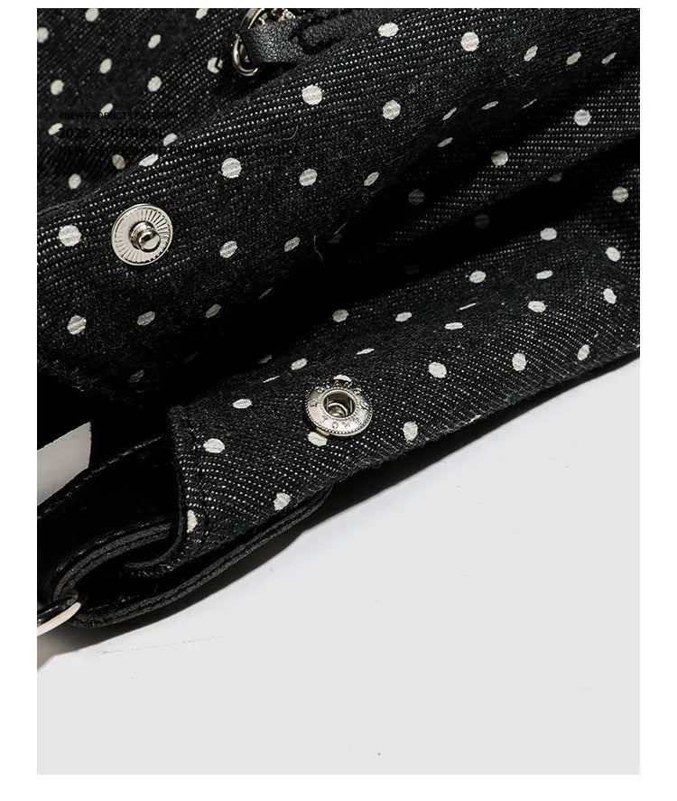 Fashionable Vintage Messenger Bags New Polka Dot Handbag Korean-style Large-capacity Tote Bags Versatile Comfortable Casual Bags