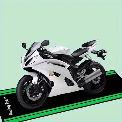 VIKAMA Anti-Slip Racing Motorcycle Mat Long Garage Floor Carpet Cool Display Rug for Home Living Room Decor