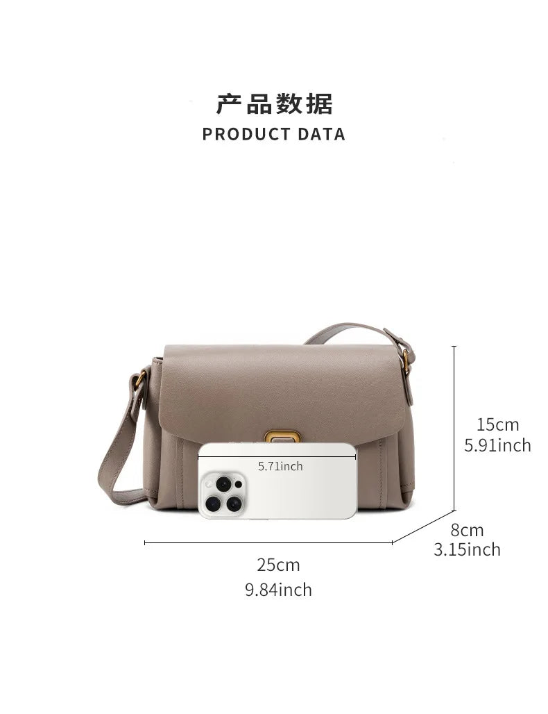 Women's Genuine Grade Cow  Leather Shoulder Crossbody Purse Bag Luxury Designer Ladies Underarm Bag Female Small Square Bag New