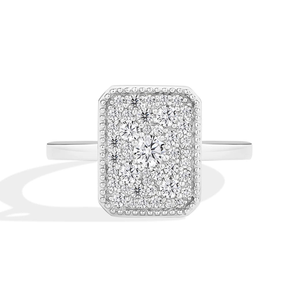 MINTYBOX Rectangul Moissanite Ring S925 Silver Engagement Diamond Rings 18K Gold For Women Luxury Fine Jewelry Anniversary Gift