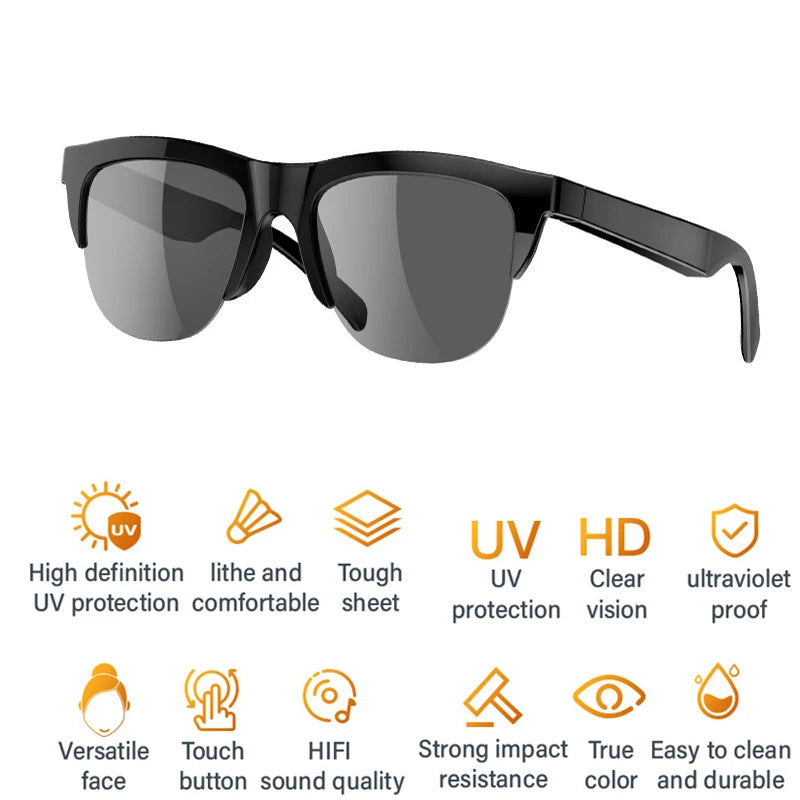 Smart F06 Glasses Wireless Bluetooth Sunglasses Built-in Microphone Speakers Touch Bluetooth 5.3 Glasses Can Listen To Music Cal