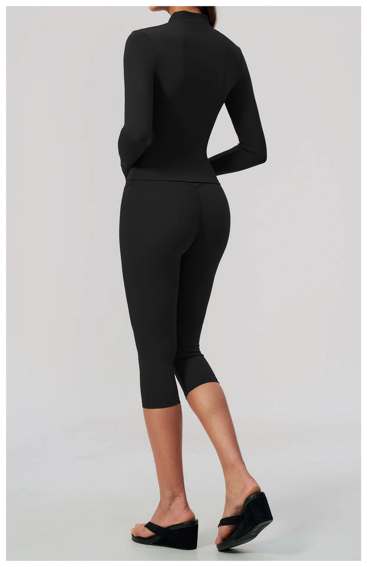 Yoga Set 3PCS Women's Tracksuit Workout Outfit Zipper Fitness Long Sleeved Sports Set Gym Clothes Female Sports Bra Yoga Outfits