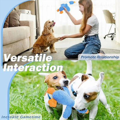 Yellow Duck Dog Toys for Aggressive Chewers Cats Dogs Chew Squeak Toy with Quacking Sound Interactive Plush Doll Toy Pet Supplie