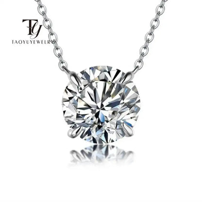 Moissanite Dia 6.5mm 0.5-5CT Woman Pendant Sier Necklace For Women Chains Party Bridal Fine Jewelry 925sterling Silver Necklace
