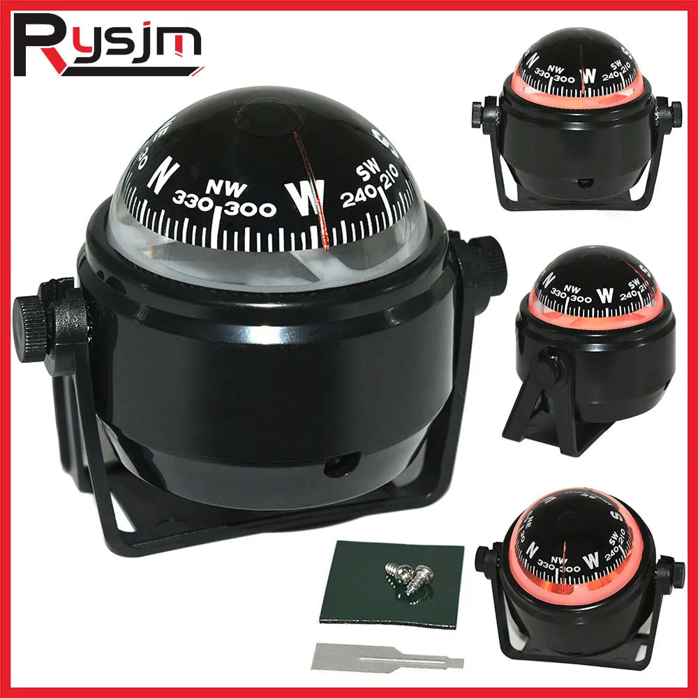 HD Waterproof ABS Multi-Purpose Sea Navigation Bracket Mount Compass LED Digital For Marine Boat Caravan Car Truck White Black