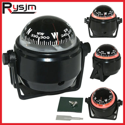 HD Waterproof ABS Multi-Purpose Sea Navigation Bracket Mount Compass LED Digital For Marine Boat Caravan Car Truck White Black