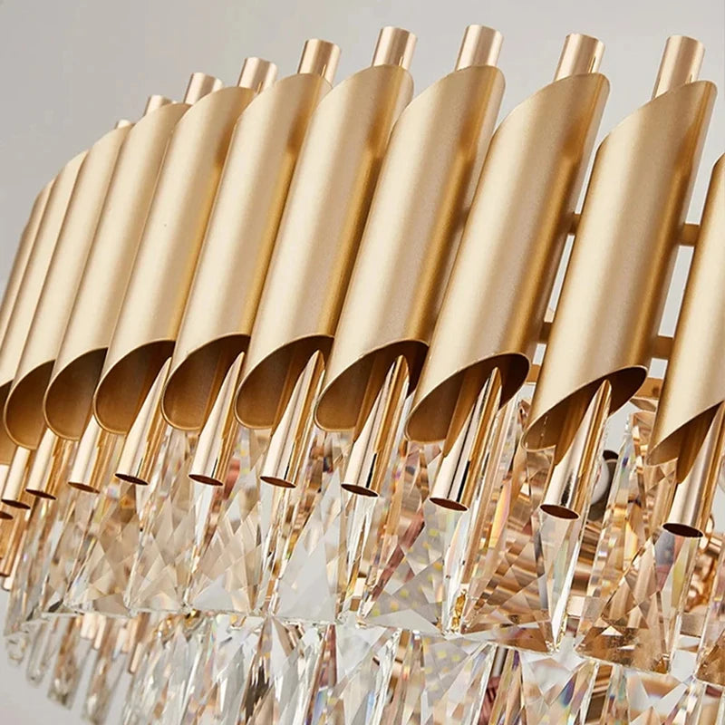 Luxury Crystal Pendant Lamp Modern Villa Living Room Lights Lustre Home Interior Decoration Dining Table Loft Ceiling Chandelier