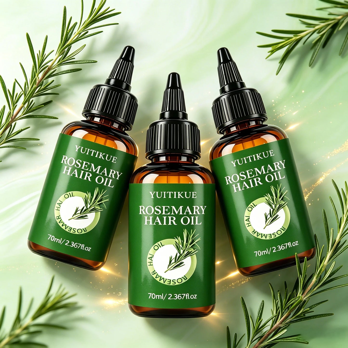 YUITIKUE Rosemary Hair Care Oil Nourishes Scalp And Hair Enhances Natural Glow And Reduces Breakage