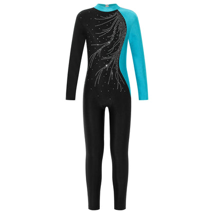 Kids Girls Long Sleeve Gymnastics Leotard Bodysuit Teens Gymnastics Jumpsuit for Girl Children Ballet Dance Costume Dancewear