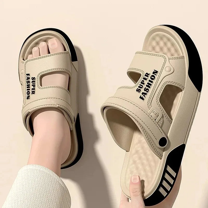 Men's Summer EVA Slippers Soft Thick Sole Sandals Indoor Outdoor Walking Beach Shoes Home House Slippers for Men