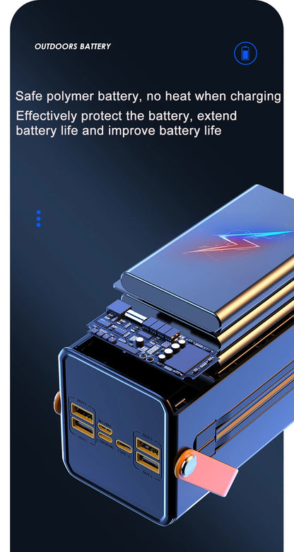 Portable Power Bank 30000mAh 60000mAh 120W Fast Charging Emergency Power Station with LED Charger for Home Camping And Phone