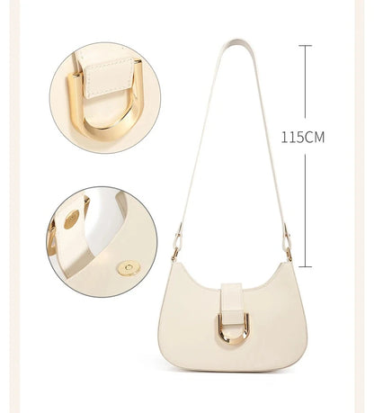 Elegant PU Crescent Shoulder Bags for Women 2025 Luxury Designer Crossbody Purse Underarm Ladies Handbags