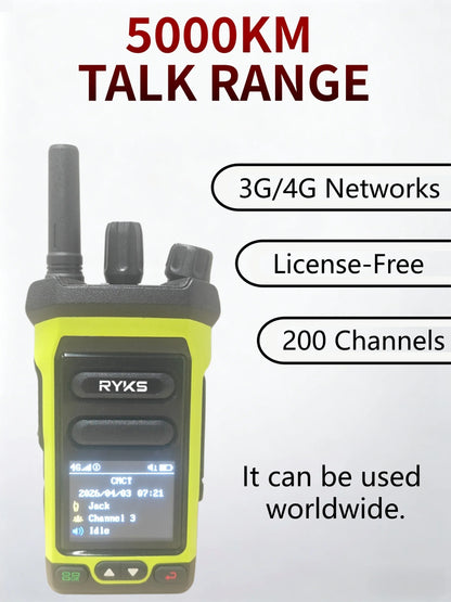 Global Walkie Talkie 10000Km Range Poc Radio 4G Global With 2250Mah Type-C Charger For Hiking