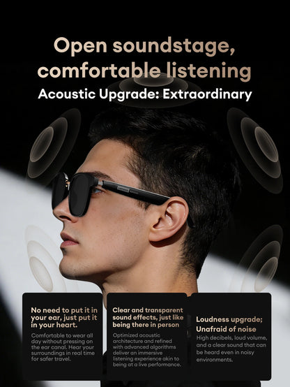 Lenovo GS106 Smart Wireless Glasses Bluetooth 6.0 Photochromic Lenses Sunglasses Hands-Free Music Calls Outdoor Sports Headphone
