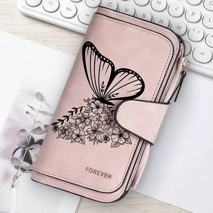 Heart-Shaped Animal Paw Butterfly Print Design Women Wallets Card Coin Wallet for Girls Purse ID Wallets Female Coin Purse Gift