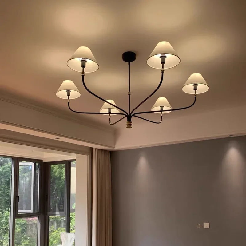 2025 Mid Century Chandelier Minimalist Wrought Iron Light Designer Black Amd Gold Lights Country Hall Bedroom Dining Room Lighti