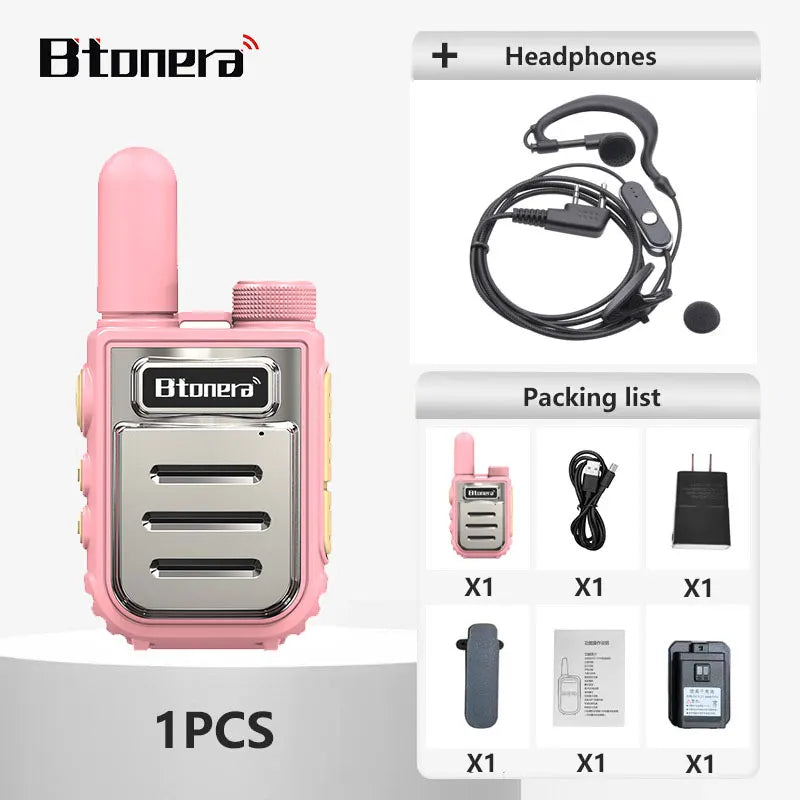 BTONERRA BT230  Mini Walkie Talkie TYPE-C Rechargeable  Handheld  1-3km Radio Transceiver Interphone Child Christmas Toys Gifts