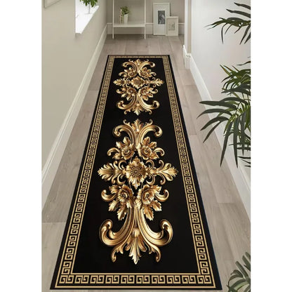 Luxury Golden Pattern Carpet Bedroom Room Bed Blanket Runner Rug Shoes Room Living Room Bedroom Kitchen Rugs Washable Carpet Mat