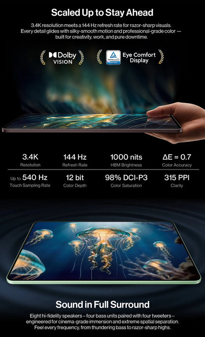 World Premiere OnePlus Pad 4 Global Version Tablet Snapdragon 8 Elite Gen 5 13380mAh Battery 80W SUPERVOOC 13.2-inch Display