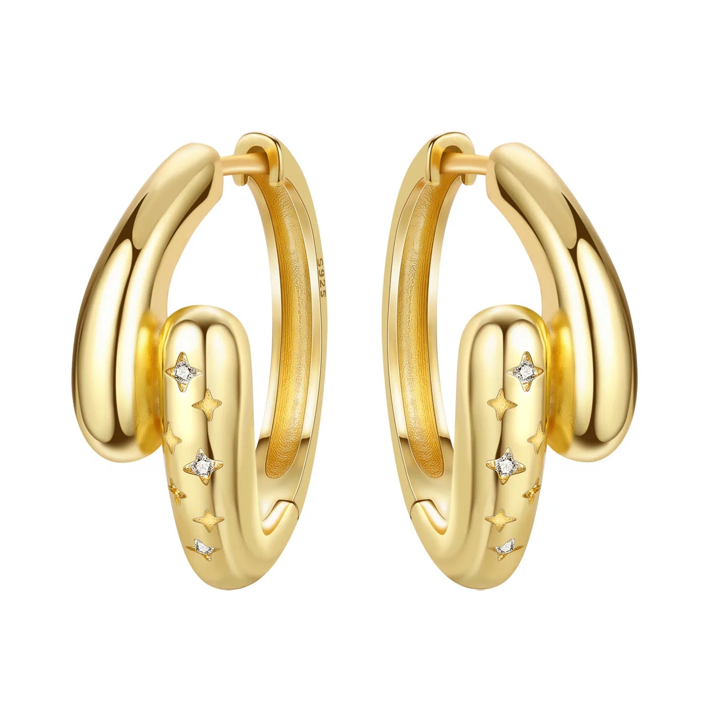 Original 925 Sterling Silver Heart Vintage Luxury Earrings Fashion 18K Gold Hoop Earrings for Women Piercing Jewelry Aretes 2026
