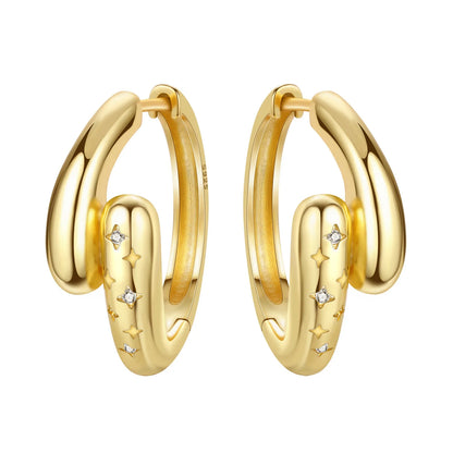 Original 925 Sterling Silver Heart Vintage Luxury Earrings Fashion 18K Gold Hoop Earrings for Women Piercing Jewelry Aretes 2026