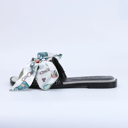 Flat Luxury Rhinestone Sandals Women's Summer Brand Sandals Cute Slide Sandals 204