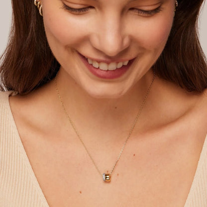 Fashion Light Luxury Diamond Double Circle Small Waist Pendant Fashion All-match Collarbone Chain Women Necklace Jewelry