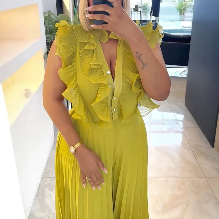Solid Color Women Jumpsuits For Summer Autumn Sleeveless Loose Fashion Streetwear Overalls Wide Leg Pants Trousers 2026