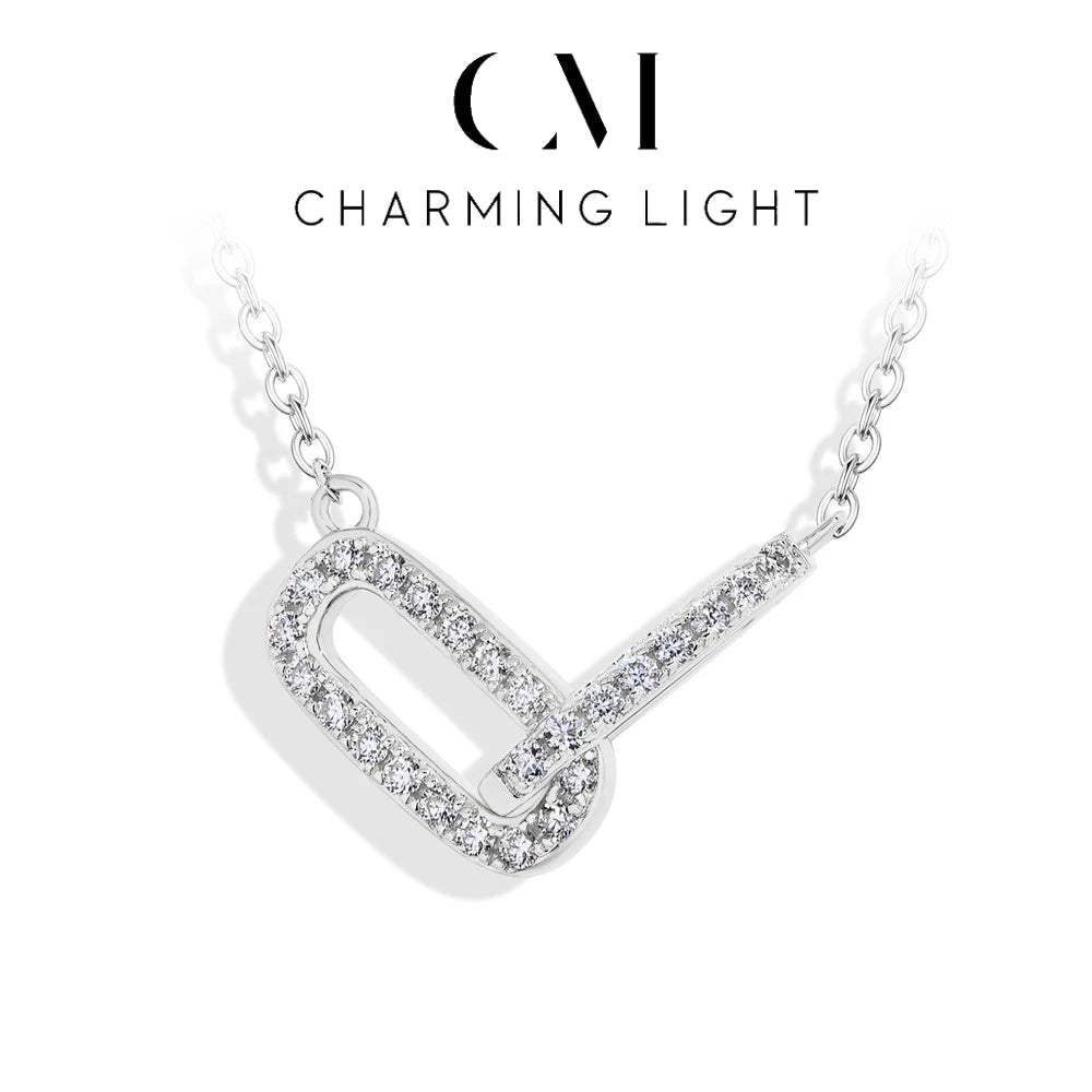 CHARMING 2025 New Moissanite Necklaces Diamond Pendant 925 Sterling Silver for Women 45+5cm Original Jewelry With Certificate