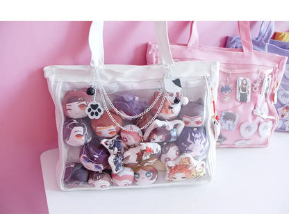 Fashion New Canvas Ita Bag Large Capacity Cartoon Tote Bags for Women Transparent Shoulder Bags Teenage Girls Japanese