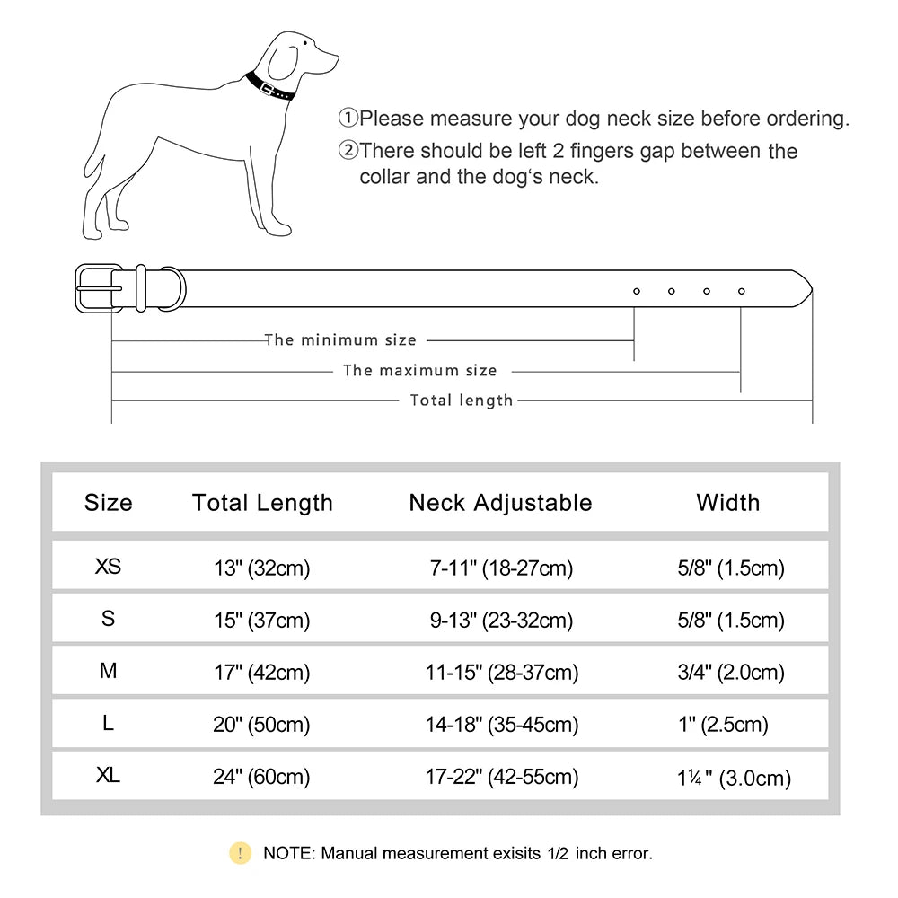Personalized PU Leather Dog Collar Soft Padded Dog Collars Free Custom Pet ID Name Necklace for Small Medium Large Dogs Pitbull